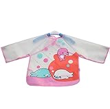 エプロン キッズ  子供 0-3歳 クラフト 衣装 防水 ペインティング スモック (ピンク)