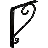 Ekena Millwork BKTM01X10X12SED 1 2 W x 10 D x 12 H Edwards Wrought Iron Bracket (Single Center Brace