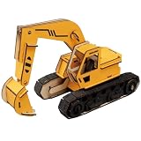 コモライフ はたらくCarsキット ショベルカー クラフトキット 車 おもちゃ 木製 組立式 動かせる 子供 工作