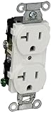 Hubbell CR20WHI Duplex Receptacle, Common Ground, 20 amp, 125V, 5-20R, White (Pack of 10) [並行輸入品]