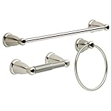 Franklin Brass Kinla 3-Piece Bath Hardware Towel Bar Accessory Set, Satin Nickel [並行輸入品]