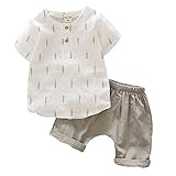 Là vestmon　ベビー服 新生児 キッズ 子供服　シャツ＋半パンツ 綿麻 通気性いい 柔らかい　発汗性いい 生産祝い 敏感肌 春夏