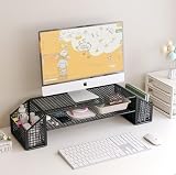 コンピュータモニタースタンド モニター台 2段式 モニタースタンド パソコン台 ディスプレイ台 机上台 キーボード収納 PCラック