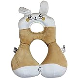 MOMO ベビーネックピロー　トータルセポーター ヘッドレスク 可愛い動物　寝具 首枕　ヘッドレスト 頭保護　車 ベビーカー チャイルドシート用　手洗い可 (兎)