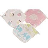 UEK ガーゼハンカチ ベビーハンカチ 6重ガーゼ ループ付 綿 フェイスタオル 子供 ハンドタオル セット 3枚入