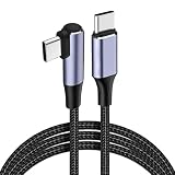 USB C L字 ケーブル PD 100W L型 type-c 5A急速充電 ナイロン編み 急速充電，PDデータ線100 W C対CType-c to Type-cシングルエルボ共通高速チャージ線，ノートパソコン、タブレット、携帯電話などの各種Type-cデバイスに対応