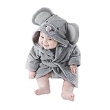 cm-trading ベビー バスローブ 子供 パジャマ キッズ ルーム ウェア モコモコ ガウン ネズミ柄 ウサギ柄 パジャマ ネグリジェ ボーイズ ガールズ タオル地 バスローブ 可愛い 暖かい