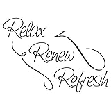Relax Renew Refresh Bedroom Quote Decors Wall Saying Decals Quote for Home Wall Stickers Nursery Roo