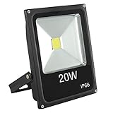 LED 投光器 フラッドライト LEDライト プラグ付き 防水仕様 防災 防犯 フラッドライト 廊下 軒先 屋外 作業灯 看板灯 集魚灯 駐車場灯 (20W 昼白色)