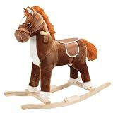 Charm Company Pinto Horse Rocker with Cowboy Music, Brown [並行輸入品]