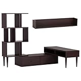 arne テレビ台 オープンラック ウォールシェルフ 完成品 日本製 配線収納 3点セット T-003 T3-alto WallBox C-1200 ダークブラウン