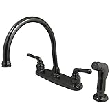Kingston Brass NB790SP Water Onyx 8-inch Centerset Kitchen Faucet with Lever Handle And Matching Sid