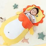 赤ちゃんおくるみ ベビー寝袋 スリーパー ライオン型 ベビーカーブランケット 布団 毛布 寝具 暖かい フカフカ 柔らかい 肌触り 防風 防寒 保温 春秋冬用 スリーピングバッグ 可愛い ベビーカーパ