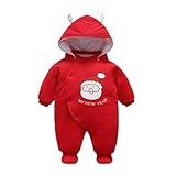 Zhhlinyuan ロンパース カバーオール Newborn ベビー Boy Girl Infant Cute Santa Claus Long Sleeve Hooded Romper Jumps