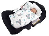 BlueberryShop Minky Reversible for CAR SEAT Swaddle Wrap Blanket Sleeping Bag for Newborn, baby show