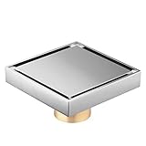 Yescom 4 x 4インチスクエアシャワー床ドレインクロムCommercial Home Improvement浴室銅装飾アクセサリー