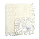 My Blankee Luxe Snail Back Satin Ruffle Satin Border Blanket, Cream, 28 x 35 by My Blankee