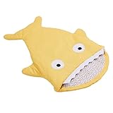 シュラフ　ベビー　おくるみ　サメの形　寝袋　ブランケット　暖かい 赤ちゃん対応　柔らかい肌触り (黄)