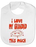 I Love My Grandad This Much - Funny Baby/Toddler/Newborn Bib -Gift white by Print4U