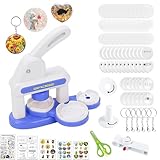 缶バッジメーカー 子供向け おもちゃ 缶バッチマシーン 缶バッジ 作成キット 55mm 35mm 缶バッジマシーン 36個バッチ素材付き DIY 缶バッチ メーカー 缶バッジ制作 初心者 手作り オリジナルバッチ 缶バッジ製造機 子供の日 プレゼント (ブルー)