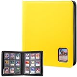 ProCase カードファイル 透明窓付き トップローダー 超大型 9つのポケットに324枚のカード収納 コレクションアルバム トレカファイル -イエロー
