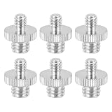 PATIKIL 3/8" オス から 1/4" オス ネジ カメラ 三脚 アダプター 6個 セット カメラ 変換 ネジ アダプター コネクター マイク 三脚 モノポッド ボールヘッド ライトスタンド マウント シルバー
