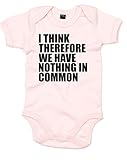 (私は考える、) I Think Therefore We Have Nothing In Common, プリント　ベビースーツ - ベビー　ピンク/黒 12-18 ヶ月