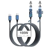 USBケーブル 急速充電 PD100W対応【【2本入り 1.2m+2m】 充電ケーブル マグネット 磁気充電ケーブル type-c 着脱式 ライトニグ USB Type-C コネクタ 防塵磁石片手操作 LEDライト内蔵 180°回転可能 i製品/Android/ノートパソコン/タブレット多設備対応