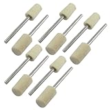 uxcell 軸付砥石 ソフト　円筒形　フェルト　バフ研磨　研磨　 8mm x 15mm　シャンク 2.8mm　10個