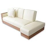 (DORIS) ソファベット リクライニングソファ 【ナトゥーラ ホワイト】 3段階リクライニング 収納式テーブル 引き出し スツール 肘掛け 同色クッション付き (KIC)