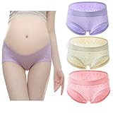 KUCI ショーツ　綿100％　良い肌触り　レディース　下着 ハイウエスト 花柄　3枚セットウエスト (XL, Purple+Champagne+Shrimp/3Pack)