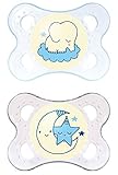 MAM Air Silicone 512711 Dummies 0-6 Months for Boys Double Pack Assorted Colours Bisphenol A-free by