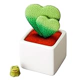 ハートの置物 ハート雑貨 ちりめん細工 観葉植物 ミニプランター カエルの置物 かえるの置物 ちりめん細工のふたつのハートとかえるさん