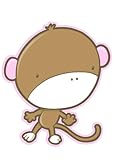 Wallmonkeys wm136347 Cute Baby Monkeyピールとスティック壁デカール 60"H x 42"W - Jumbo GEN-11081-60
