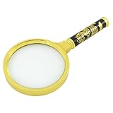 uxcell 拡大鏡　マグニファイヤー　ドラゴン柄　10X倍率　80mmレンズ径　ゴールドトーン