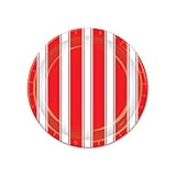 Beistleストライププレート、7インチ、レッド/ホワイト