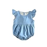 Cutelove 子供服 ロンパース カバーオール 女の子 夏 デニムカバーオール 中空のハート形 可愛い 袖なし ベビー おしゃれ