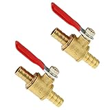 SONONIA　2個入り 8mm 　5/16　ボールバルブ　遮断　ドレン　コック　ガス　空気　流体　フルポート　レッドハンドル
