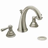 Moen T6125BN Kingsley Two-Handle High Arc Bathroom Faucet without Valve, Brushed Nickel [並行輸入品]
