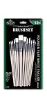 Royal & Langnickel RSET-9611 White Taklon Round & Flat Brush Set