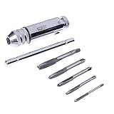 Fenteer 耐久　汎用　M3-M8ねじ　Tハンドル　ラチェットタップ　レンチ　5本　ねじプラグ　タップ　