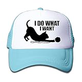 子供 メッシュキャップ 通気性 大人気 旅行 メッシュハット 猫 折り畳み 帽子 カジュアル ストーリート系ライトブルー プリント付き 無地