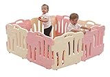 グッドベビールーム、セルフプレイ家、赤ちゃんフェンス、安全ガード、ベビー接続して拡張も可能、8P（並行輸入品） (pink&beige)