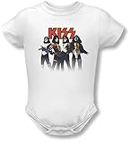Trevco Kiss-Throwback Pose Infant Snapsuit, White - Small 6 months