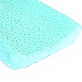 Metallic Silver Drops on Aqua Changing Pad Cover - Fits Standard Contoured Changing Pads [並行輸入品]