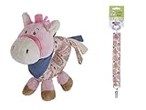Wee Western Pink Horse Rattle and Pacifier Clip [並行輸入品]
