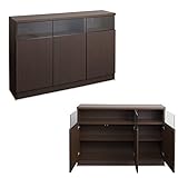 リビングキャビネット 幅120cm 扉タイプ ブラウン NO-0017