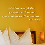 Pop Decors WL-0093-Va Inspirational Quote Wall Decal, A Heart is Not Judged by How Much You Love [並行