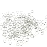 KUKU工房 丸カン マルカン 100個セット ハンドメイド材料 (シルバー, 外径14mm)