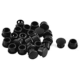 XDiscount　ホールプラグ　ロック穴プラグ　プラスチック　ブラック　プラスチック製　24pcs